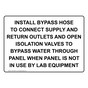 Install Bypass Hose To Connect Supply And Return Sign NHE-30047