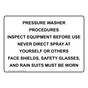 Pressure Washer Procedures Inspect Equipment Sign NHE-32810