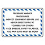 Pressure Washer Procedures Inspect Equipment Sign NHE-32810_WBLUSTR