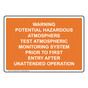 Warning Potential Hazardous Atmosphere Test Sign NHE-32845_ORNG
