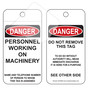 OSHA Danger Personnel Working On Machinery Tag CS744635