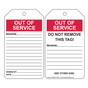 White OUT OF SERVICE DO NOT REMOVE THIS TAG! Safety Tag CS808618