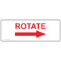 Rotate With Right Arrow Label for Machine Safety NHE-18206