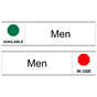 White Men (Available/In Use) Sliding Engraved Sign