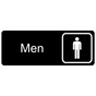 Black Engraved Men Sign with Symbol EGRE-430-SYM_White_on_Black