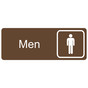 Brown Engraved Men Sign with Symbol EGRE-430-SYM_White_on_Brown