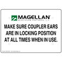Make Sure Coupler Ears Are In Locking Position Sign MGLN-0045