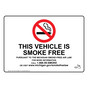 Michigan This Vehicle Is Smoke Free Sign NHE-10612-Michigan