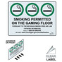Michigan Smoking Permitted On Gaming Floor Label With Front Adhesive NHE-10629-Michigan-Reverse