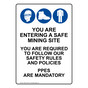 Safe Mining Site Follow Safety Rules Sign NHEP-19793