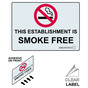 Minnesota This Establishment Is Smoke Free Label With Front Adhesive NHE-7428-Minnesota-Reverse