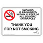 Missouri Smoking Prohibited Within 15 Feet Entrances Sign NHE-14557-Missouri