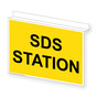 Yellow Ceiling-Mount SDS STATION Sign NHE-17860Ceiling