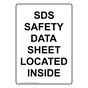 Portrait SDS Safety Data Sheet Located Inside Sign NHEP-33287
