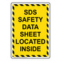 Portrait SDS Safety Data Sheet Located Inside Sign NHEP-33296