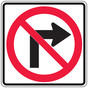 Reflective Federal MUTCD R3-1 No Right Turn Symbol Sign CS324029
