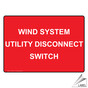 NEC Electrical Wind System Utility Disconnect Label VLT-13309
