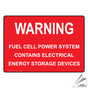 NEC Electrical Warning Fuel Cell Power System Label VLT-13436