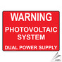 NEC Electrical Photovoltaic System Dual Power Supply Label VLT-13438
