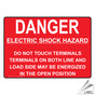 NEC Electrical Danger Electric Shock Hazard Label VLT-13452