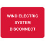 Red Engraved WIND ELECTRIC SYSTEM DISCONNECT Sign EGRE-16245_White_on_Red