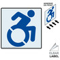 Dynamic Accessibility Symbol Label With Front Adhesive LABEL-SYM-73R-b-RVRS