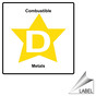 NFPA 10 Pictogram Yellow Star D Combustible Metals Label LABEL_SYM_1328_c