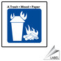 NFPA 10 Pictogram A Trash Wood Paper Label LABEL_SYM_1329