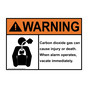 NFPA 12 WARNING Carbon dioxide gas when alarm operates Sign with Symbol AWE-43049