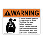 NFPA 12 WARNING Carbon dioxide gas injury or death Sign with Symbol AWE-43053