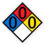 NFPA 704 Diamond Sign with 0-0-0-0 Hazard Ratings NFPA_PRINTED_0000
