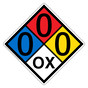 NFPA 704 Diamond Sign with 0-0-0-OX Hazard Ratings NFPA_PRINTED_000OX