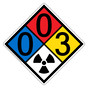 NFPA 704 Diamond Sign with 0-0-3-Radiation Symbol Hazard Ratings