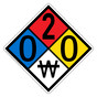 NFPA 704 Diamond Sign with 0-2-0-W Hazard Ratings NFPA_PRINTED_020W