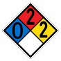 NFPA 704 Diamond Sign with 0-2-2-0 Hazard Ratings