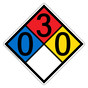 NFPA 704 Diamond Sign with 0-3-0-0 Hazard Ratings NFPA_PRINTED_0300