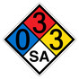 NFPA 704 Diamond Sign with 0-3-3-SA Hazard Ratings