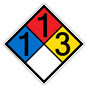 NFPA 704 Diamond Sign with 1-1-3-0 Hazard Ratings