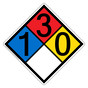 NFPA 704 Diamond Sign with 1-3-0-0 Hazard Ratings NFPA_PRINTED_1300