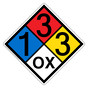 NFPA 704 Diamond Sign with 1-3-3-OX Hazard Ratings NFPA_PRINTED_133OX