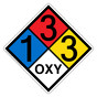 NFPA 704 Diamond Sign with 1-3-3-OXY Hazard Ratings