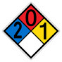 NFPA 704 Diamond Sign with 2-0-1-0 Hazard Ratings NFPA_PRINTED_2010