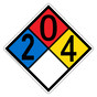 NFPA 704 Diamond Sign with 2-0-4-0 Hazard Ratings NFPA_PRINTED_2040