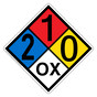 NFPA 704 Diamond Sign with 2-1-0-OX Hazard Ratings NFPA_PRINTED_210OX