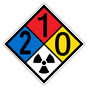 NFPA 704 Diamond Sign with 2-1-0-Radiation Symbol Hazard Ratings NFPA_PRINTED_210Rad_Symbol