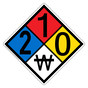 NFPA 704 Diamond Sign with 2-1-0-W Hazard Ratings NFPA_PRINTED_210W