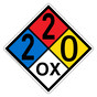 NFPA 704 Diamond Sign with 2-2-0-OX Hazard Ratings NFPA_PRINTED_220OX