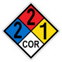 NFPA 704 Diamond Sign with 2-2-1-COR Hazard Ratings NFPA_PRINTED_221COR