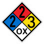 NFPA 704 Diamond Sign with 2-2-3-OX Hazard Ratings NFPA_PRINTED_223OX
