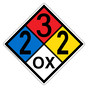 NFPA 704 Diamond Sign with 2-3-2-OX Hazard Ratings NFPA_PRINTED_232OX